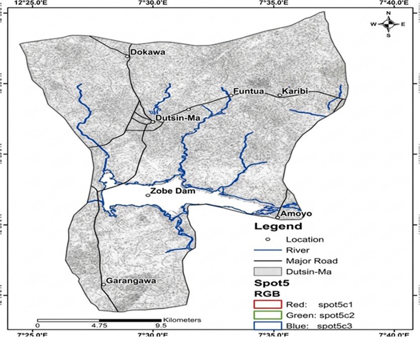 Map of the study area showing Zobe Dam.